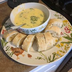 Tasty, but I both added too much flour and didn't brown it enough. Any issues with the soup were my fault, but it was still great.
