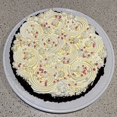 Used 1 pkt chic ripple biscuits (Australia) with 115gm melted butter and no sugar in the base. Did not cook base prior to adding filling. 

Only used cream and sugar in topping as was taking it to a kids birthday party.