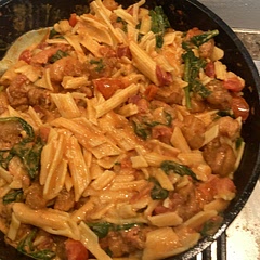 Too spicy… don’t use fresh chilli and little less chilli flakes
 6 portions fills a standard cast iron pot