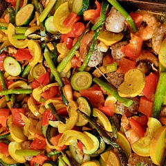 For the cajun seasoning,  I chose Old Bay. This is a very easy sheet pan recipe, not much too it. I set my oven to 15 min and it was ready to serve. 