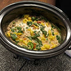 Sprinkle some shredded cheese to the top of your bowl and use some Italian bread to sop up the rest and it’s fantastic!