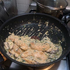 Concur with everyone else about subbing in cream cheese for sour cream. Also used butter + milk as a heavy cream substitute and turned out good! Loved this a bunch (but it’s not super filling).