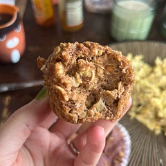 We had two ripe bananas to use so we added about 1/4 cup more oats to balance it out. Also doubled the cinnamon and added a bit of honey for sweetness. Turned out perfect!