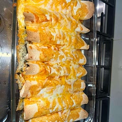 i added black beans as well and they tasted amazing, didn’t have franks hot sauce so i used valentines and it still tasted really good.