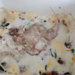I already started to eat it before taking the picture. It is very sweet and yummy I would recommend adding lots of chocolate and sprinkles.
