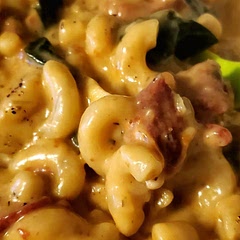 Yummy, and dinner take long.  I was a little worried about the pasta not being cooked all the way but it worked out.  Also chopped up the sun dried tomatoes  a bit more.  Will try to use this on Keto without the pasta.  I like things saucy 😋 