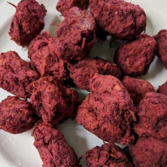 really simple as everything is done by the food processor.  Air fried in about 15 mins.  A half recipe made loads.