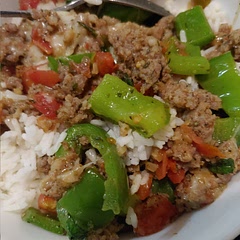 Use hot Rotel and hot sausage! 👍I made the rice separately.
