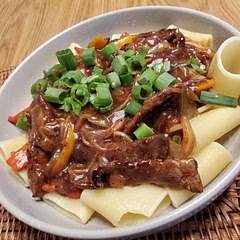 Sauce thickened a little more than I would like and I used Paccheri pasta due to the fact that was all I had.