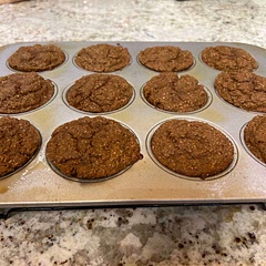 Made 12 muffins.  Baked 15 minutes. Perfect muffin.  Moist and not too sweet.  