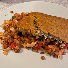 Yummy! 😋 I did use a different recipe for the cornbread top than what is linked in the recipe. I had seconds and was even contemplating having thirds. 😳