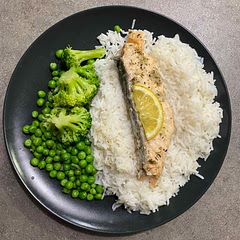 The salmon was lovely and moist and flaky, just as the recipe promised. I served it with some rice and greens. I would definitely make it again! :)