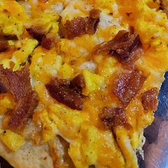 I thought this was wonderful. I would parbake the crust a little longer and we only used four pieces of bacon and that was plenty.