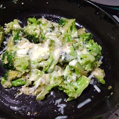 I cooked mine in a cast iron and added a little Mexican melting cheese on top and moved off burner, added a lid and let it melt!!! Tasted and diff will cook again!!!