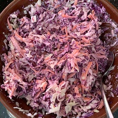 Great cabbage dish, quickly made; used 1/2 cup of greek yogurt and 1/2 cup of mayonnaise; no parsley cause i didnt have it & honey instead of sugar