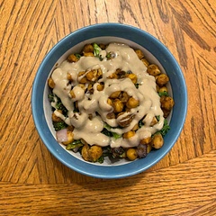 I love this recipe! Still perfecting the ratio of oil and salt on the roasted veggies, and I still don’t know how to cook Sweet potatoes, but this beginner is happy to learn and perfect this recipe!