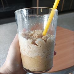I halved the recipe (but kept the 2 shots of espresso) and it filled my glass to the top. I also used a little more ice to make it thicker. 