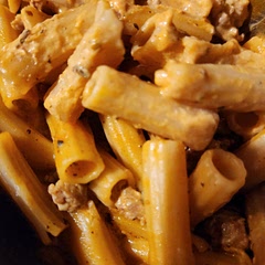  It was amazing! I added minced turkey with the onion and garlic, also added Italian herbs and then followed the recipe from there, except we used brown rice penne. Everyone loved it! So good! 🔥  if you want it spicier, add more chili flakes.