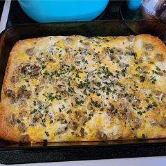 I added some chives and parsley for color. And added a little bit of onion powder for flavor. Salt and pepper to taste.