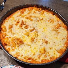 Made this with chicken instead of hamburger and used mozzarella and chicken tortellini it turned out amazing