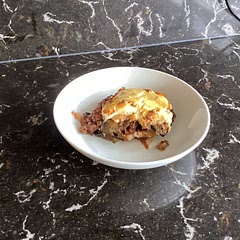 The potatoes could have been cooked for a wee while longer, but other than that it was delicious.  A bit of a faff to make, but a great make ahead meal.