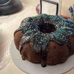 Delicious,  I made certain to grease and flour the pan this time and it came right out.