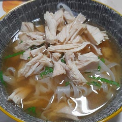 Didn't have fish sauce so switched to soy sauce and rice vinegar instead. 
Leek instead of green onion
And omitted cilantro

For garnish i went with mint 
Very nice comfy soup