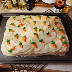 I ended up using a little more heavy whipping cream in the icing than it called for but it was delicious. There wasn't a crumb left!