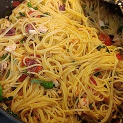 I replaced artichokes with leftover chicken. Yum!