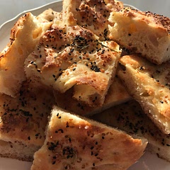 I topped it off with some sea salt and rosemary delicious. And i made another one but i left it in the oven little longer so it was kinda chewy so make sure to not leave for to long