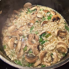 I used shrimp instead of chicken and added some snap pea pods. I also threw in the little seasoning packets for the ramen (shrimp flavored). Delicious!