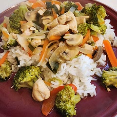 Added 1 red bell pepper sliced at same time as broccoli and carrots