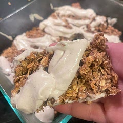 Added some apple pie spice to the granola mix. Used heavy whipping cream and did a whipped icing for the topping.