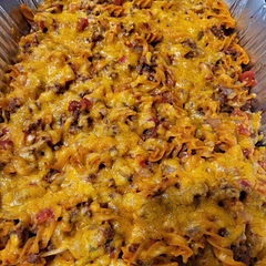 Yum! I used only 1 can of petite diced tomatoes (all I had in the pantry), so added a double the tomato paate. Also, only 1 cup of cheese on top was plenty!