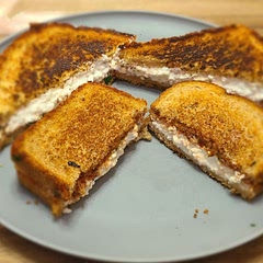 Yummy! My advice is to make sure to get out all your ingredients before you start. I put the tomato sauce on, then chopped the basil and sun-dried tomatoes. That made the middle of my sandwich soggy. It was still delicious!