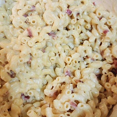 Sharp cheese was a little too sharp, added some extra salt, pepper, and hot sauce to compensate. Added some bacon as well. Will make again! 