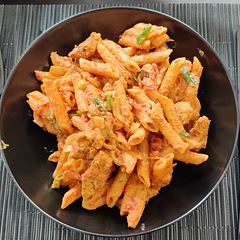 I didn't let the pasta boil for long enough, butbit was still tasty
