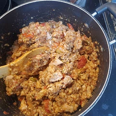 Add 1/2 teaspoon of Italian seasoning. Use boneless, skinless chicken thighs instead of chicken breast. Use a can of fire roasted diced tomatoes and add them at the very end, instead of plum tomatoes to avoid the seeds.