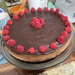 Came out delicious. Couldn’t keep the family away from it. Next time I am making it with a raspberry purée to drizzle on one slice at a time. Will cut how rich it is.