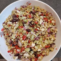 Easy to make I used Newman's Greek dressing delicious 