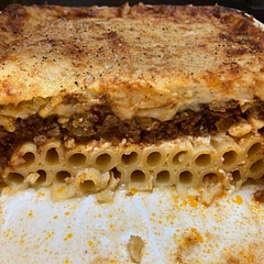 It’s worth following all the steps for an authentic Greek meal. Looks great on the plate. Fantastic flavour. Found the pasta on Amazon.