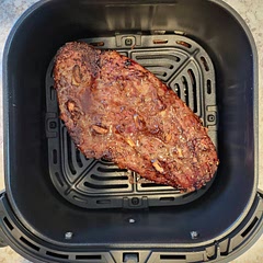 Meh. I doubled the garlic and made it in the airfryer at 320 for 45 min. Ended up medium-well to well... so it was dry and chewy 😕 Smelled amazing, looked good, but I don't think I would make this again. If I , would do crockpot.