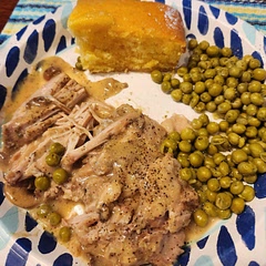 Really good. I did cook my pork chops that were really thick cut on high for 6 hours to get them nice and tender. I added all ingredients on list plus one packet of lipton onion soup, a can of drained mushrooms and black pepper. It had plenty of saltiness for me without adding any.  Served with rice, sweet peas and cornbread. 