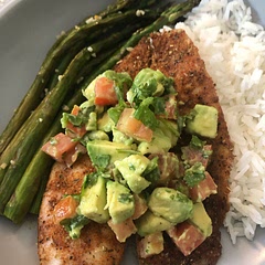 Delicious, quick and easy! The avocado salsa paired really well with the fish. I baked the fish instead of pan frying.  Son used leftover fish for tacos the next day.