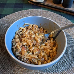 Used my own spices instead of taco seasoning packet. And random pastas I had partial boxes of. Winner with me and my husband. 