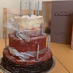 used this recipe for the middle layer and omg its the best chocolate cake ive ever made