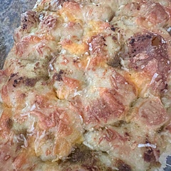 The BEST recipe and so much fun to “dimple!! I  put pesto on top (more next time!) as well as Parmesan & white cheddar.