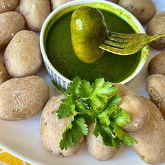 Canarian Potatoes with Mojo Verde 