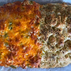 Really easy to make! I let it rise for about 20 hours. I didn’t wait the full 2.5 hours, it was good to go for me by 1.5. I used all purpose flour and it turned out amazing! I had the jalapeño cheddar with butter, and the Italian was eaten with balsamic and oil. Just perfect!