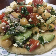 Excellent served over homemade flatbread, with a splash of balsamic vinegar. I think it tasted better the day after I made it.